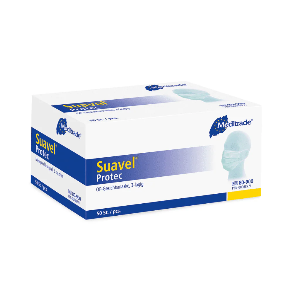 Packung medizinische Gesichtsmasken Suavel Protec, 50 Stück